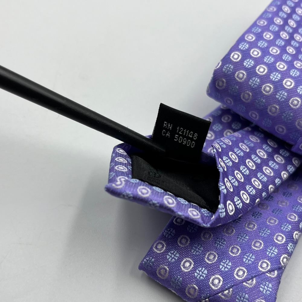 Calvin Klein Mens Purple Geometric Silk Blend Necktie K7981217500 NEW - Picture 9 of 11